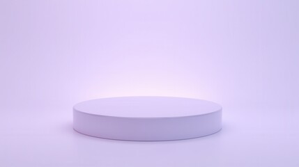 Minimalist White Circular Display Podium on Soft Purple Background