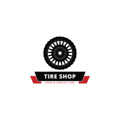 Tires shop logo illustration vector design icon
