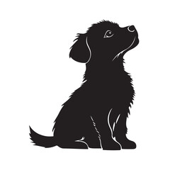 Black Puppy Graphic Design Vector Illustration