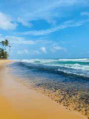 Beautiful Hikkaduwa Beach Blue Sky In Sri Lanka
