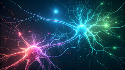 Intricate Neural Connections with Vibrant Colors in Abstract Space