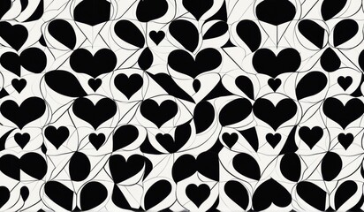 Obraz premium A mesmerizing pattern of hearts arranged in a dynamic
