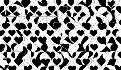 A mesmerizing pattern of hearts arranged in a dynamic