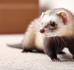 ferret on a white background