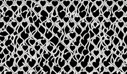 A mesmerizing pattern of hearts arranged in a dynamic