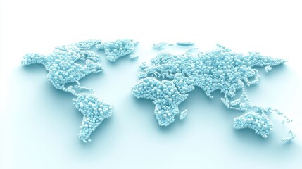 world map visualization crafted from interconnected spheres, exploring global data and network