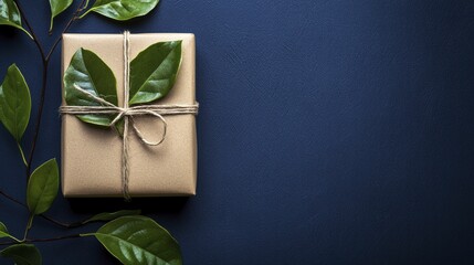 Advantages of low-impact materials for packaging solutions, deep blue backdrop improves visibility and attractiveness of sustainable packaging choices.