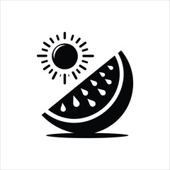 Watermelon Silhouette Vector Design Isolated on White Background