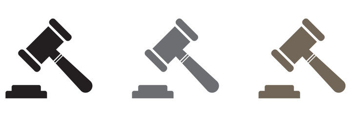 Gavel icon vector isolated on white background. Hammer icon vector. Judge Gavel Auction Icon Vector. Bid