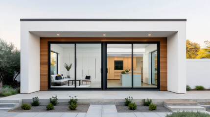 Minimalist modern tiny white house
