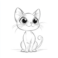 Fototapeta premium Coloring page with a cat