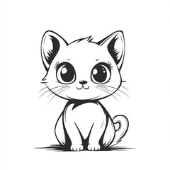 Obraz premium Coloring page with a cat