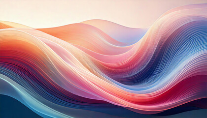 A colorful wave with a pink and blue stripe.