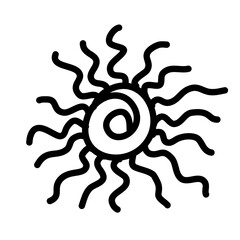 Doodle sun hand drawn