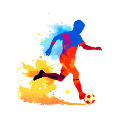 Dynamic Soccer Player in Action with Vibrant Colors