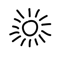 Doodle sun hand drawn
