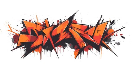 Vibrant Graffiti Inspired Abstract Art Splash with Energetic Shapes and Colors