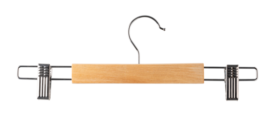 Wooden hanger on transparent background. png file