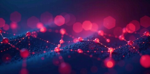 Interconnected abstract nodes forming a network on a subtle gradient background , connections, futuristic