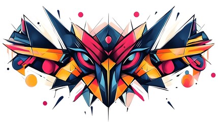 Vibrant Geometric Abstract Graphic Design with Colorful Mosaic Patterns and Faceted Shapes