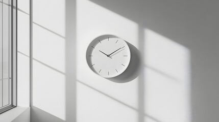 Minimalist Analog Wall Clock in Monochrome Interior Design