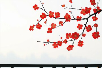 Cherry blossom branches for chinese new year celebration nature