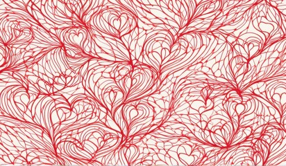 A mesmerizing pattern of hearts arranged in a dynamic