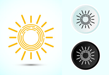 Sun icon design illustration, sunlight sign logo or weather icon
