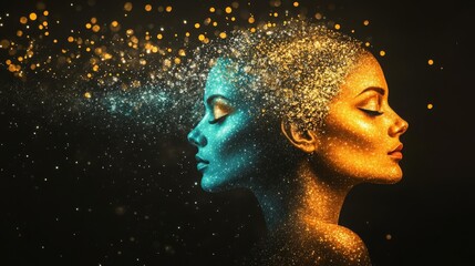 International Face and Body Art Day A captivating portrayal of duality and creative expression.