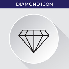 Diamond icon. isolated on white background. Outline money symbols for website design, mobile application, ui. Collection. Vector illustration.