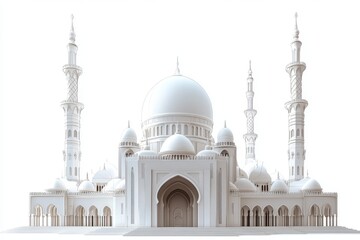 Obraz premium 3D Mosque Model Isolated and White Background