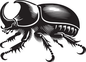 illustration of a black beetle