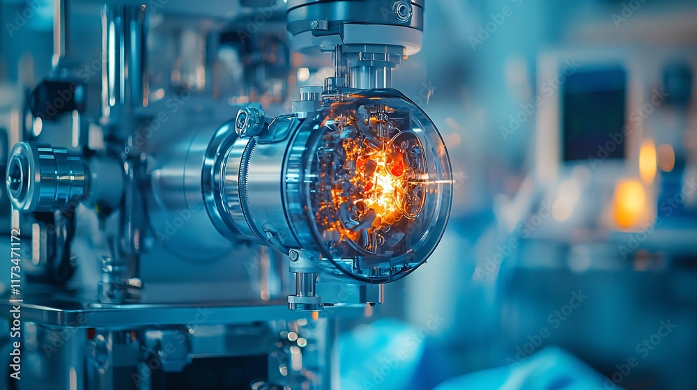 Leinwandbilder heart-lung machine in operation during an open-heart surgery stock photo with side copy space