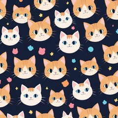 seamless pattern with cats