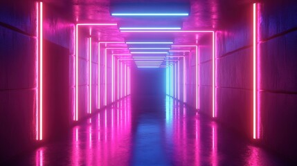 beautiful room wiith neon color and abstract effect