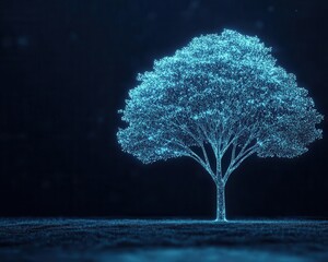 Creative visualization of a tree with sectors glowing on branches, representing diverse growth in sector funds