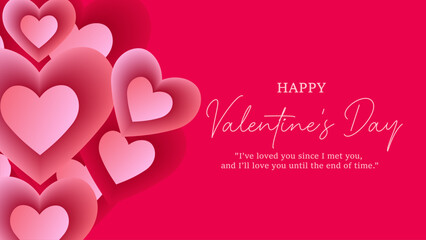 Valentine's day background with hearts with pink background