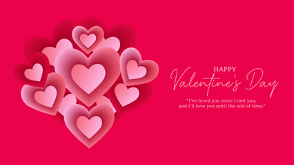 Valentine's day background with hearts with pink background
