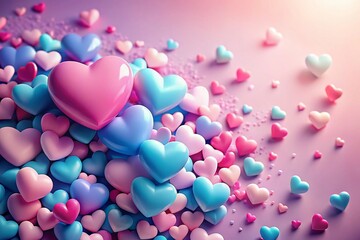 Pink Background with Hearts - Valentine's Day, Love, Romantic, Cute, Sweet
