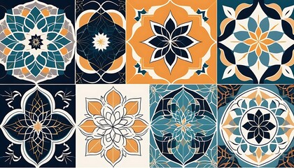 Artistic Tile Pattern Featuring Floral Mandala Designs