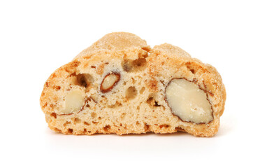 Traditional Italian almond biscuit (Cantucci) isolated on white
