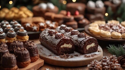 Assorted Delectable Desserts Arranged on a Table for a Celebratory Feast