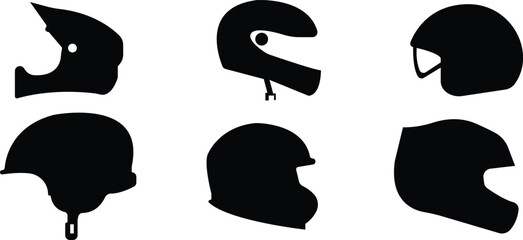 Helmet icon collections including bike helmet and motorbike helmet