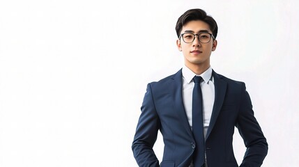 Professional Asian Male Businessman Portrait on White Background