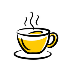 Yellow Coffee Mug Vector for Food and Drink-Themed Graphics