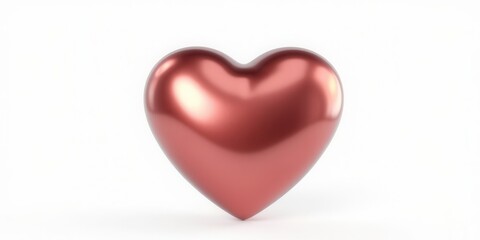 Shiny Red Heart, 3D Render, Valentine's Day