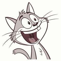 Cartoon Cat Face Vector with Expressive Features