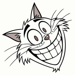Cartoon Cat Face Vector with Expressive Features