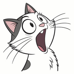 Cheerful Cat Head Illustration Vector for Digital and Print Projects