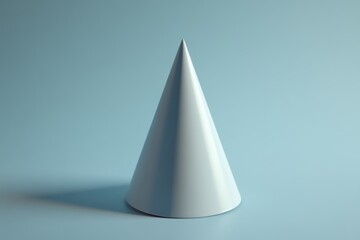 Simple Light Blue Cone Shape on Smooth Background for Design Use